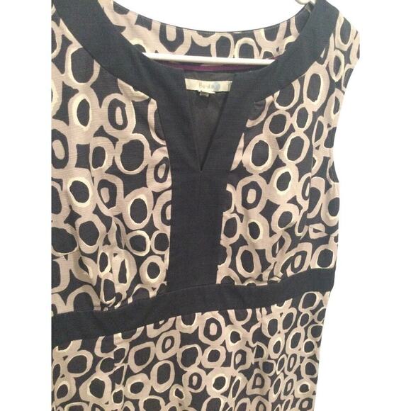 Boden Womens Shift Dress Size 12R 12 Regular Black White Geometric Work Career - Picture 5 of 11